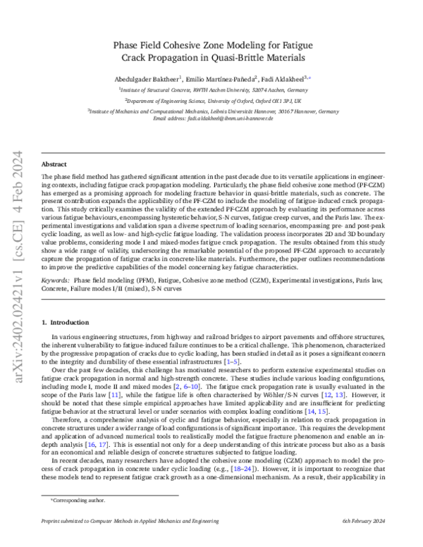 (PDF) Phase field cohesive zone modeling for fatigue crack propagation ...