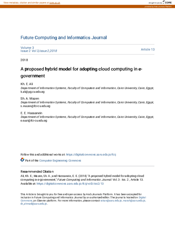 (PDF) A proposed hybrid model for adopting cloud computing in e-government