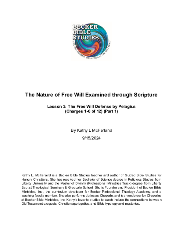 (PDF) The Nature of Free Will Examined through Scripture (Lesson 3)