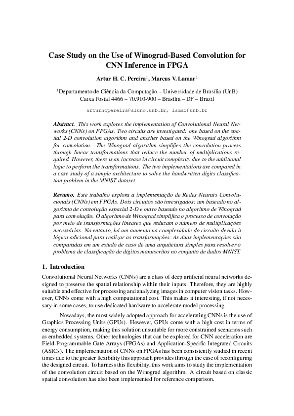 (PDF) Case Study on the Use of Winograd-Based Convolution for CNN ...