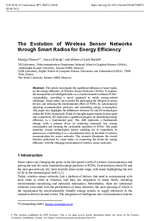 (PDF) The Evolution of Wireless Sensor Networks through Smart Radios ...