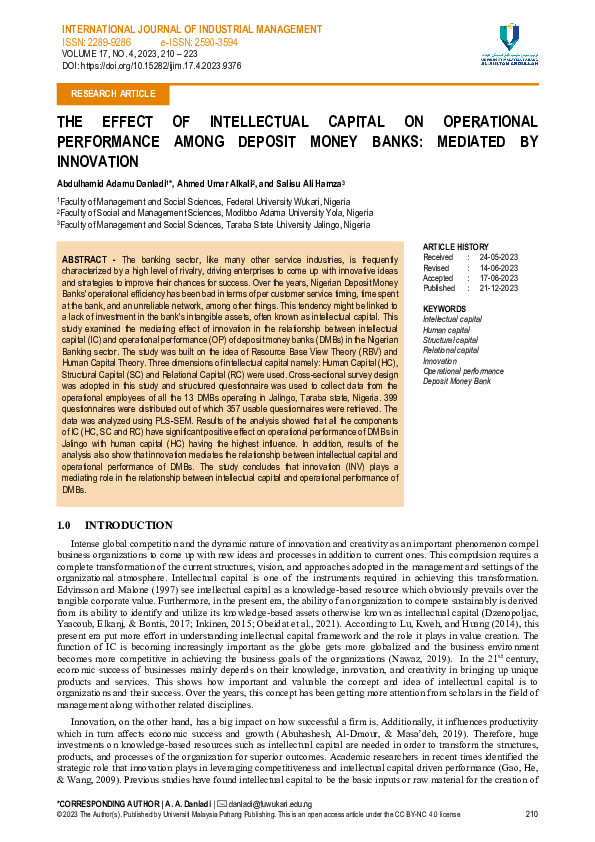 (PDF) The Effect of Intellectual Capital on Operational Performance ...