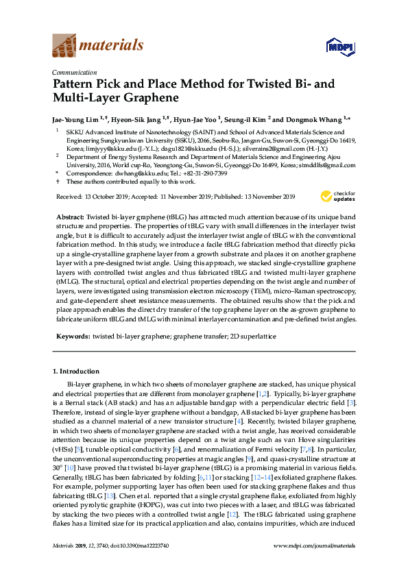 (PDF) Pattern Pick and Place Method for Twisted Bi- and Multi-Layer ...
