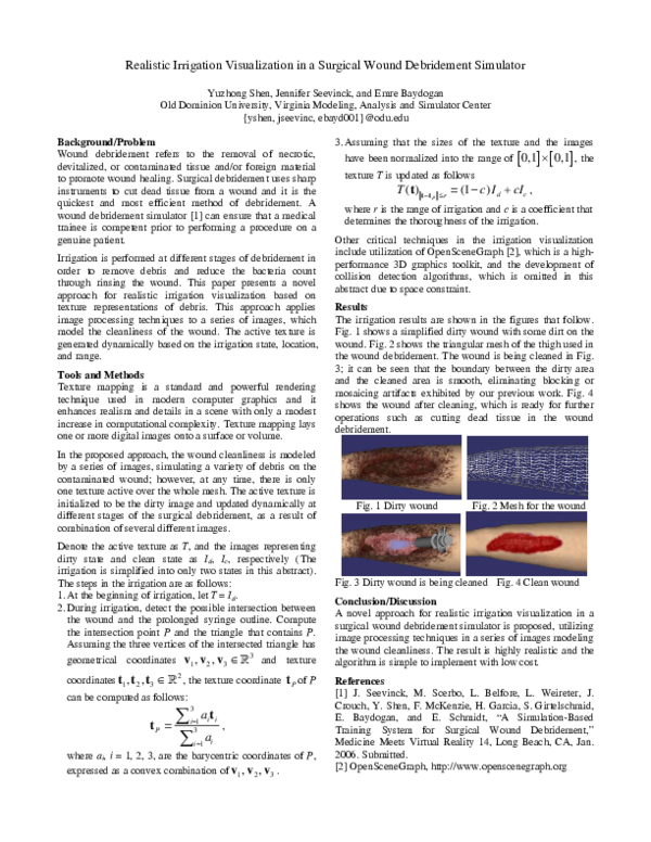 (PDF) Realistic irrigation visualization in a surgical wound ...