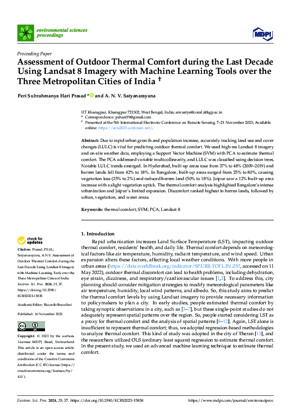 (PDF) Assessment of Outdoor Thermal Comfort during the Last Decade ...