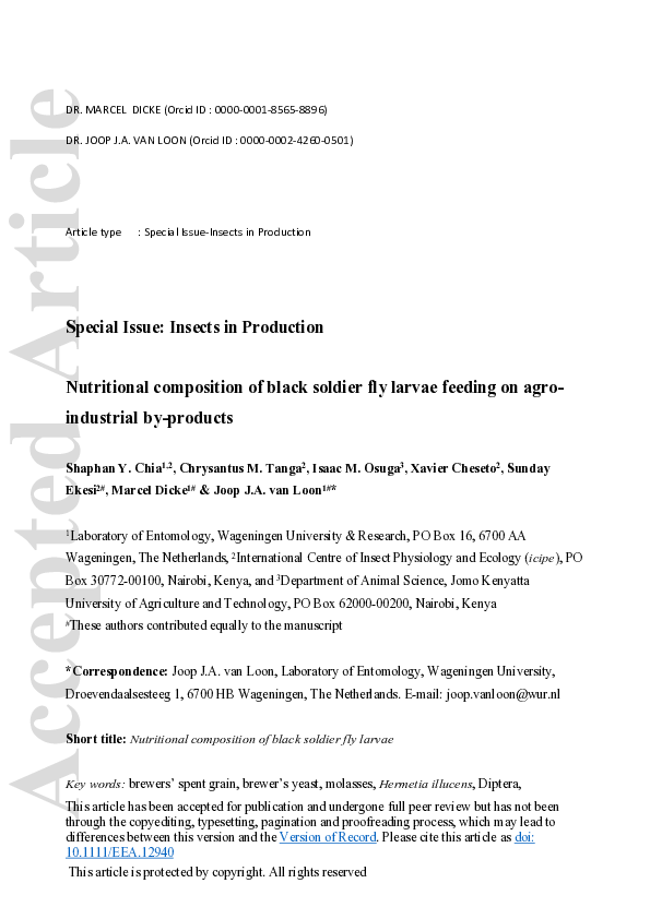 (PDF) Nutritional composition of black soldier fly larvae feeding on ...