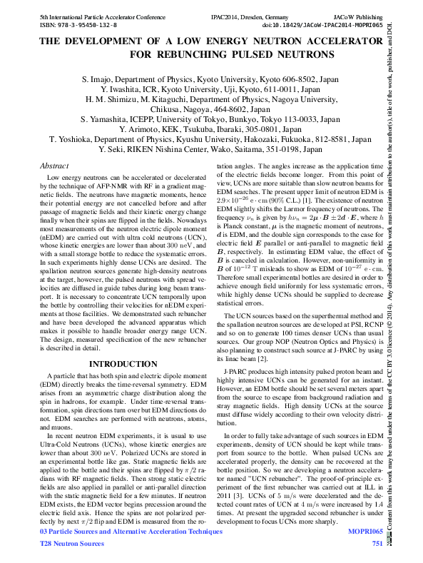 (PDF) The Development of a Low Energy Neutron Accelerator for ...