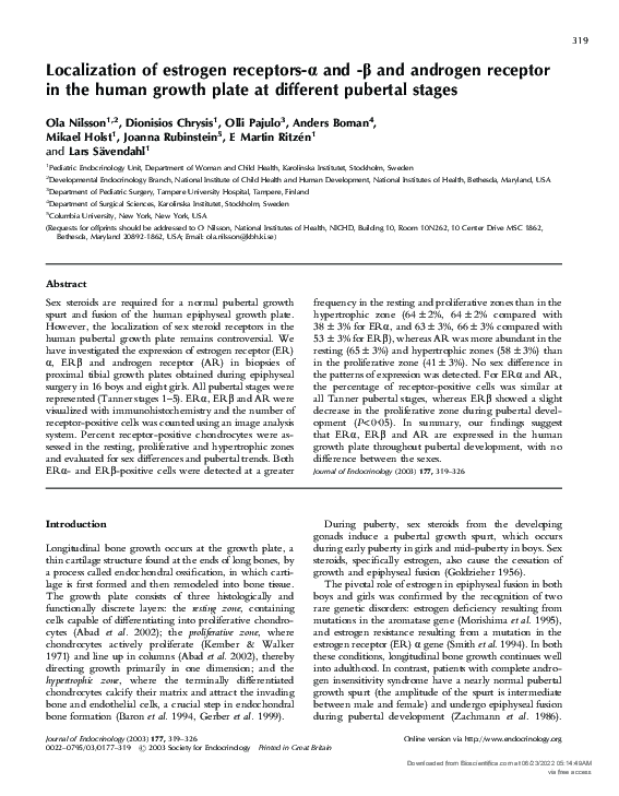 (PDF) Localization of estrogen receptors-alpha and -beta and androgen ...