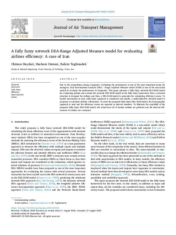 (PDF) A fully fuzzy network DEA-Range Adjusted Measure model for ...