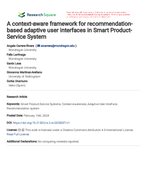 (PDF) A context-aware framework for recommendation-based adaptive user ...