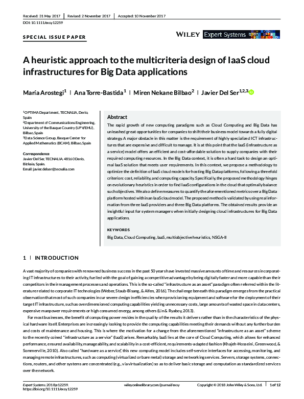 (PDF) A heuristic approach to the multicriteria design of IaaS cloud ...
