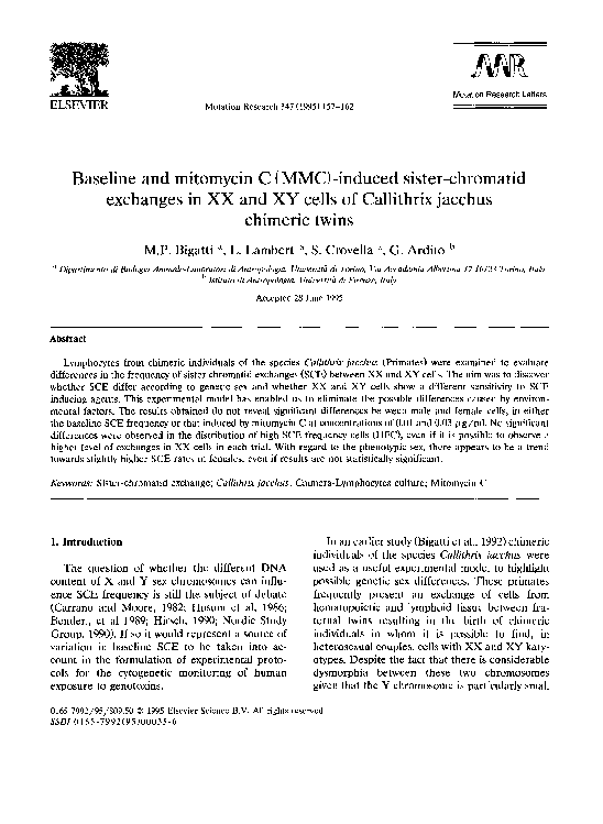 (PDF) Baseline and mitomycin C(MMC)-induced sister-chromatid exchanges ...