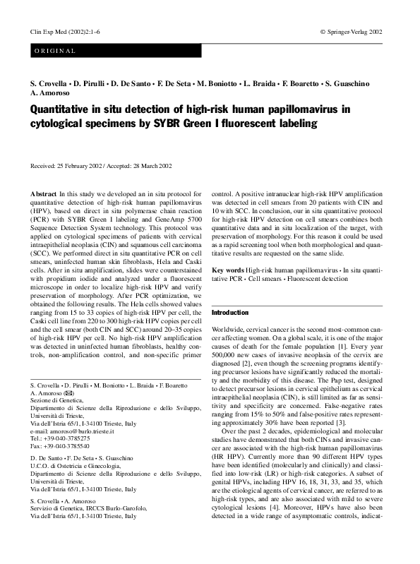 (PDF) Quantitative in situ detection of high-risk human papillomavirus ...