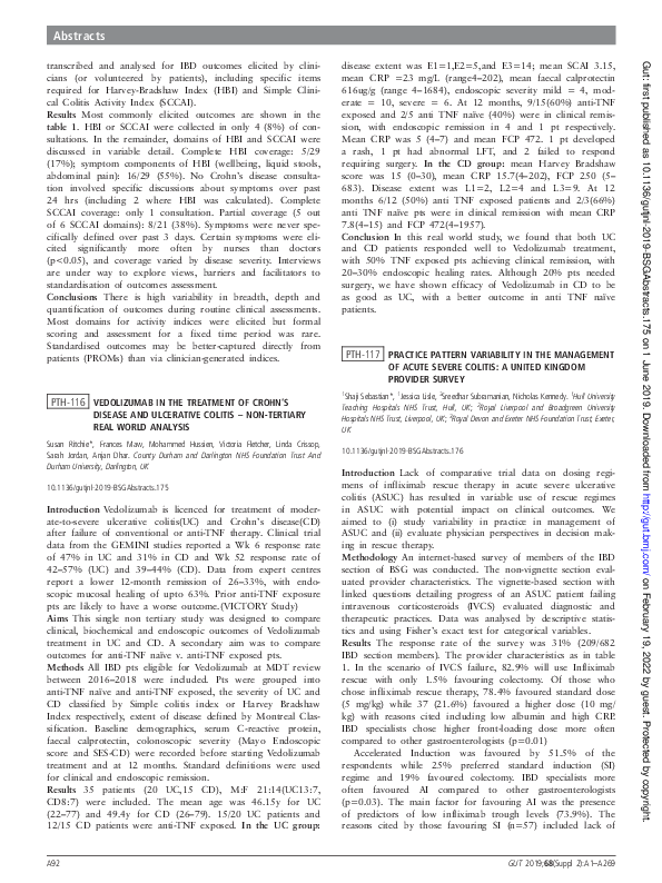 (PDF) PTH-116 Vedolizumab in the treatment of Crohn’s disease and ...