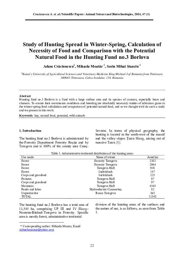(PDF) The study of hunting spread in winter-spring, calculation of ...
