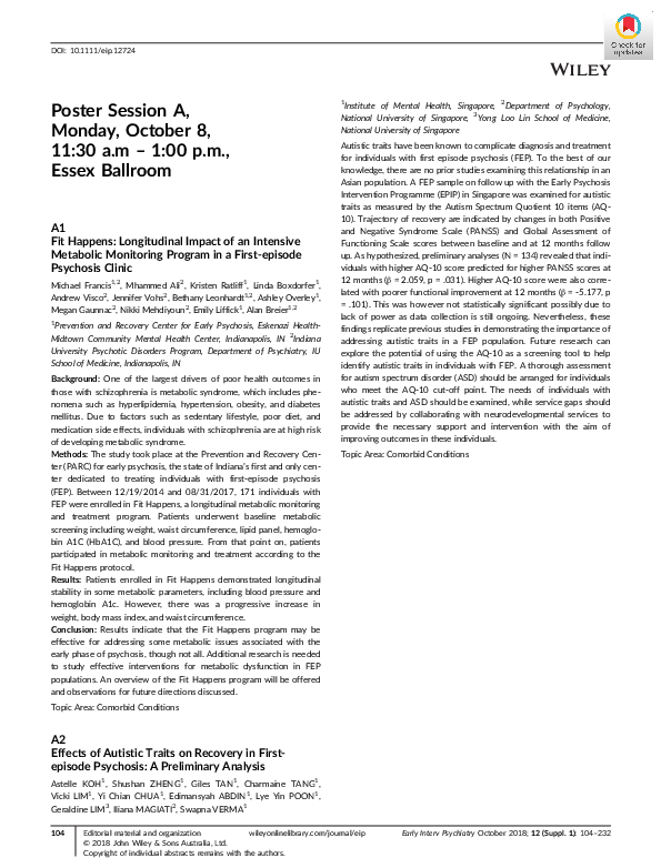 (PDF) Poster Abstracts