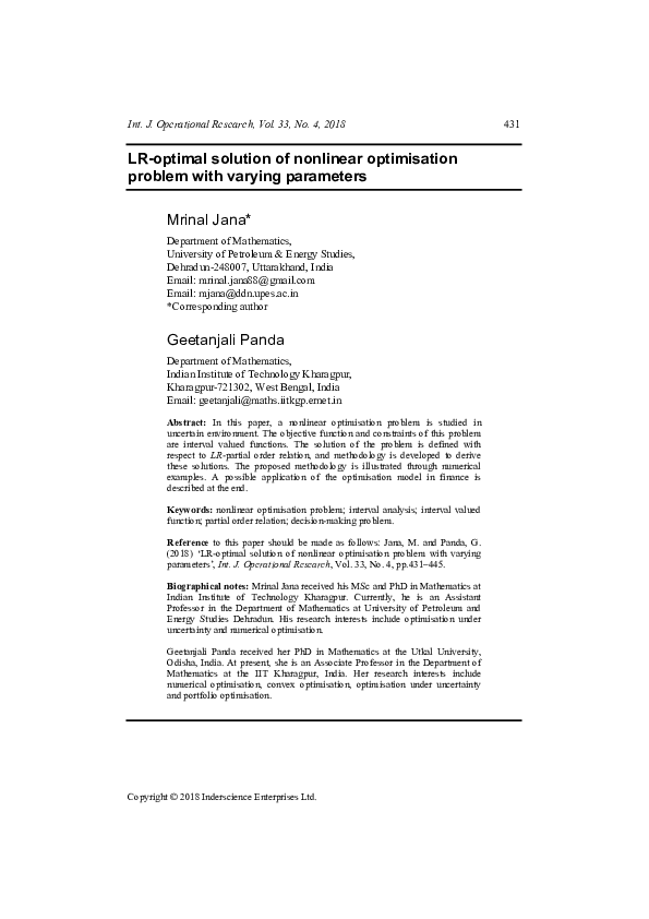 (PDF) LR-optimal solution of nonlinear optimisation problem with ...