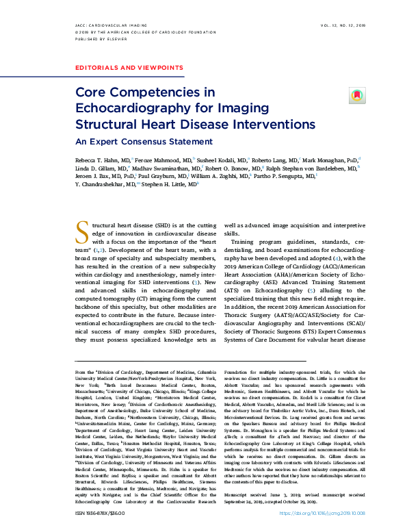 (PDF) Core Competencies in Echocardiography for Imaging Structural ...