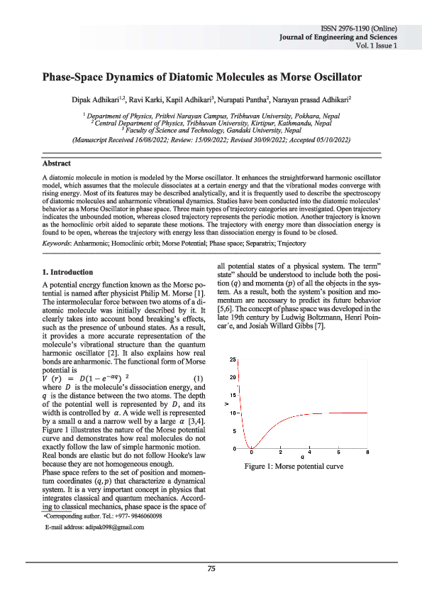 (PDF) Phase-Space Dynamics of Diatomic Molecules as Morse Oscillator