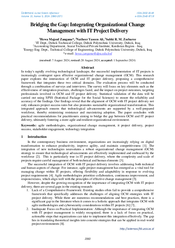 (PDF) Bridging the Gap: Integrating Organizational Change Management ...