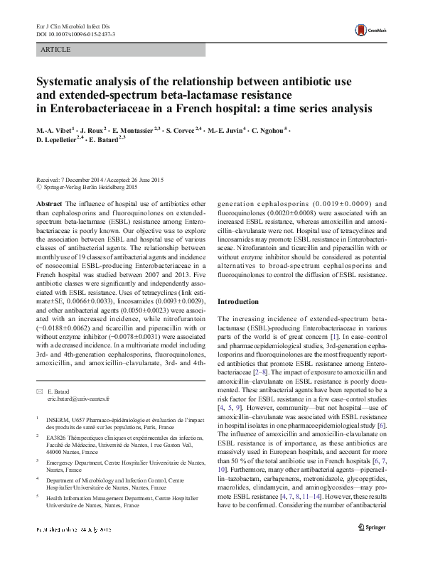 (PDF) Systematic analysis of the relationship between antibiotic use ...