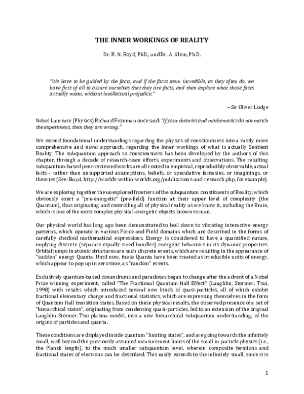 (PDF) THE INNER WORKINGS OF REALITY