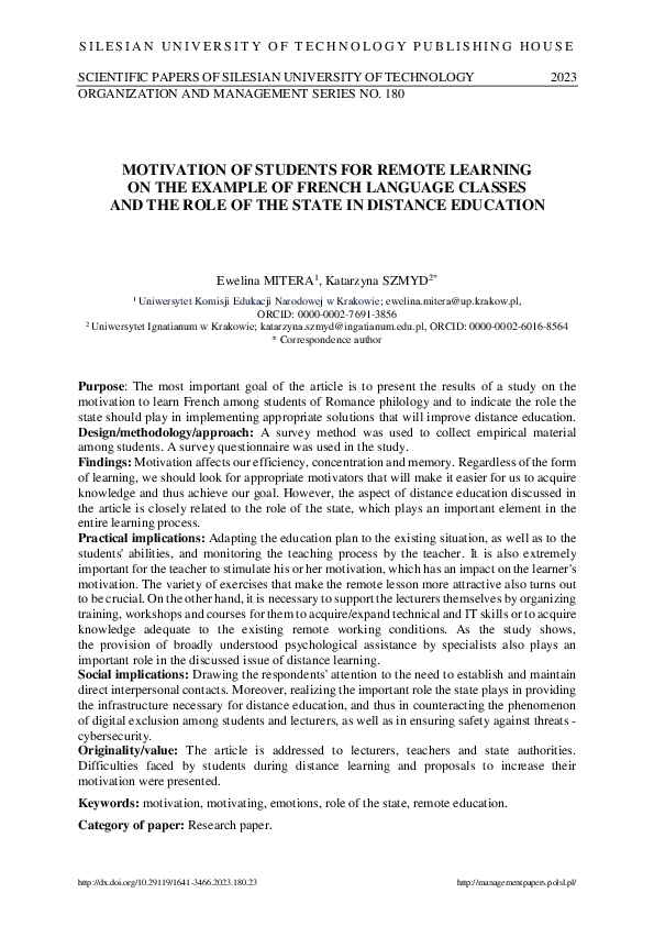 (PDF) Motivation of students for remote learning on the example of ...