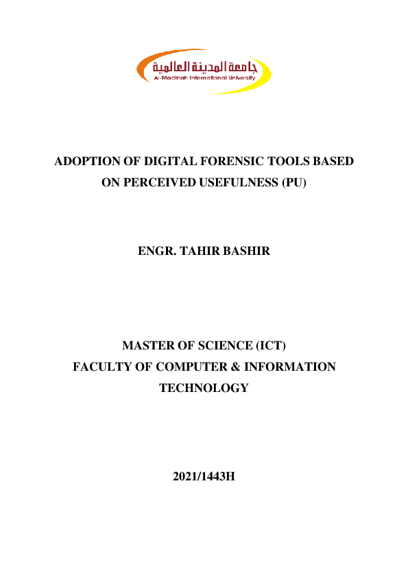 (PDF) Adoption of Digital Forensic Tools based on Perceived Usefulnes ...
