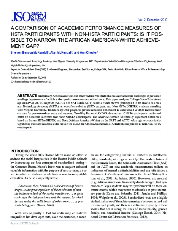 (PDF) A Comparison of Academic Performance Measures of HSTA ...