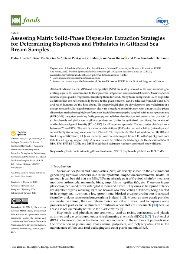 (PDF) Assessing Matrix Solid-Phase Dispersion Extraction Strategies for ...