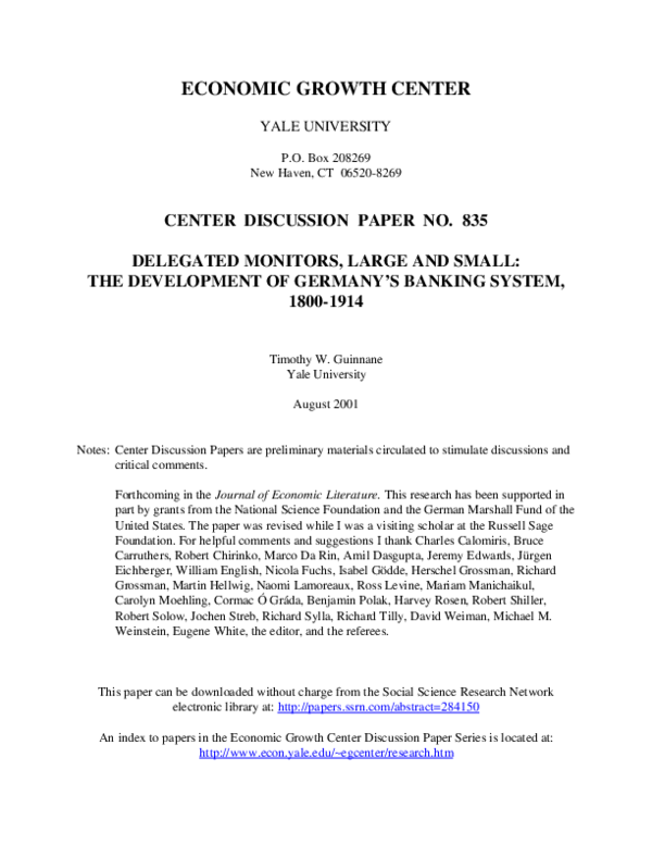 (PDF) Delegated Monitors, Large and Small: The Development of Germany's ...