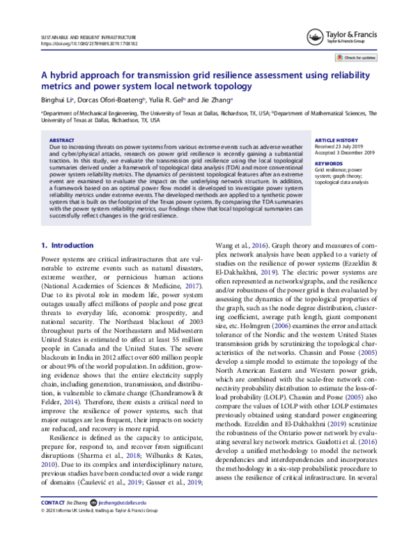 (PDF) A hybrid approach for transmission grid resilience assessment ...