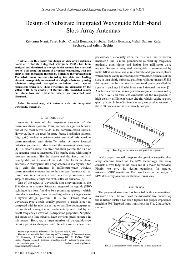 (PDF) Design of Substrate Integrated Waveguide Multi-band Slots Array ...