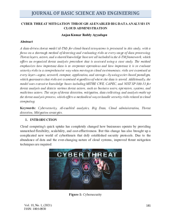 (PDF) CYBER THREAT MITIGATION THROUGH AI-ENABLED BIG DATA ANALYSIS IN ...