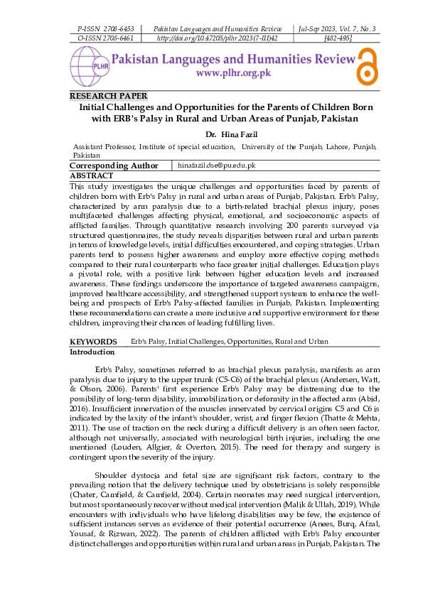 (PDF) Initial Challenges and Opportunities for the Parents of Children ...