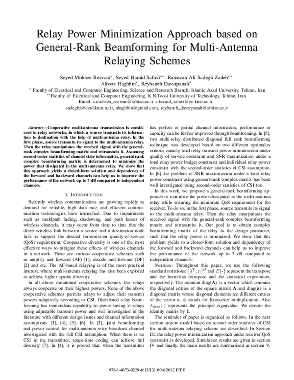(PDF) Relay Power Minimization Approach Based on General-Rank ...