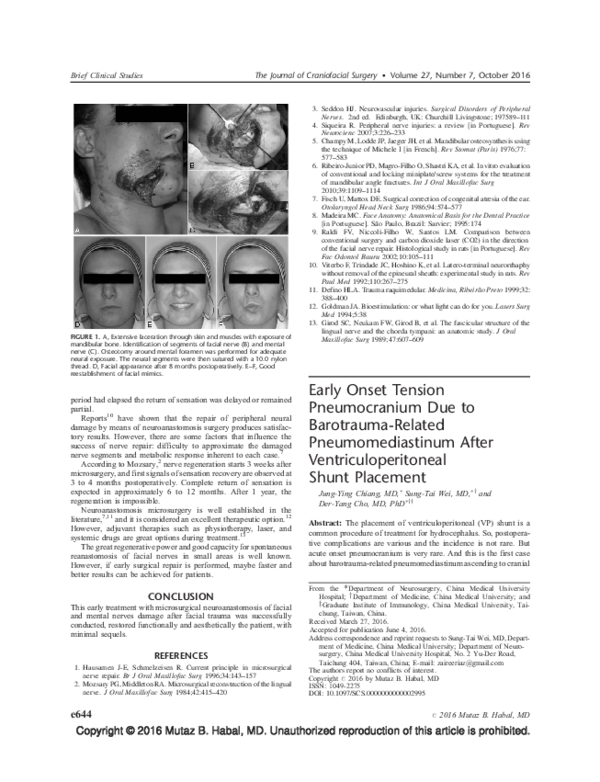 (PDF) Early Onset Tension Pneumocranium Due to Barotrauma-Related ...