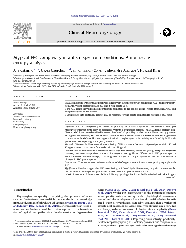(PDF) Atypical EEG complexity in autism spectrum conditions: A ...