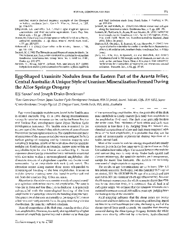 (PDF) Egg-Shaped Uraninite Nodules from the Eastern Part of the Arunta ...