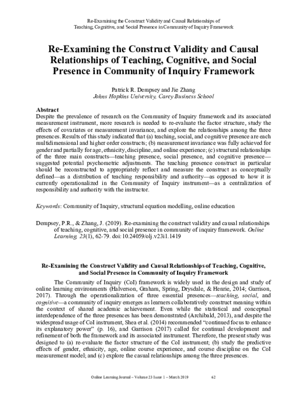 (PDF) Re-examining the Construct Validity and Causal Relationships of ...