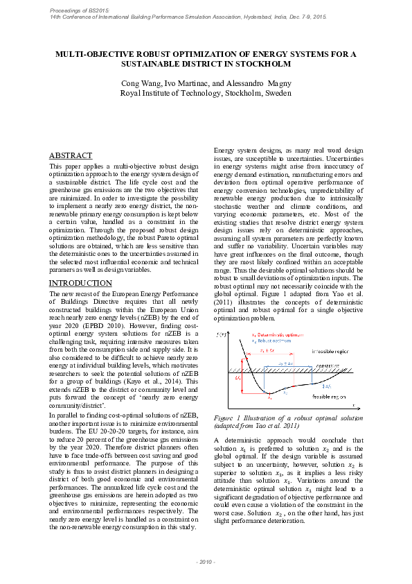 (PDF) Multi-objective robust optimization of energy systems for a ...