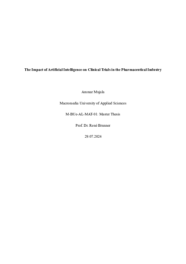 (PDF) The Impact of Artificial Intelligence on Clinical Trials in the ...