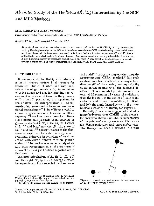 (PDF) Ab initio study of the He(1S)‐Li2(X̃, 1∑) interaction by the SCF ...