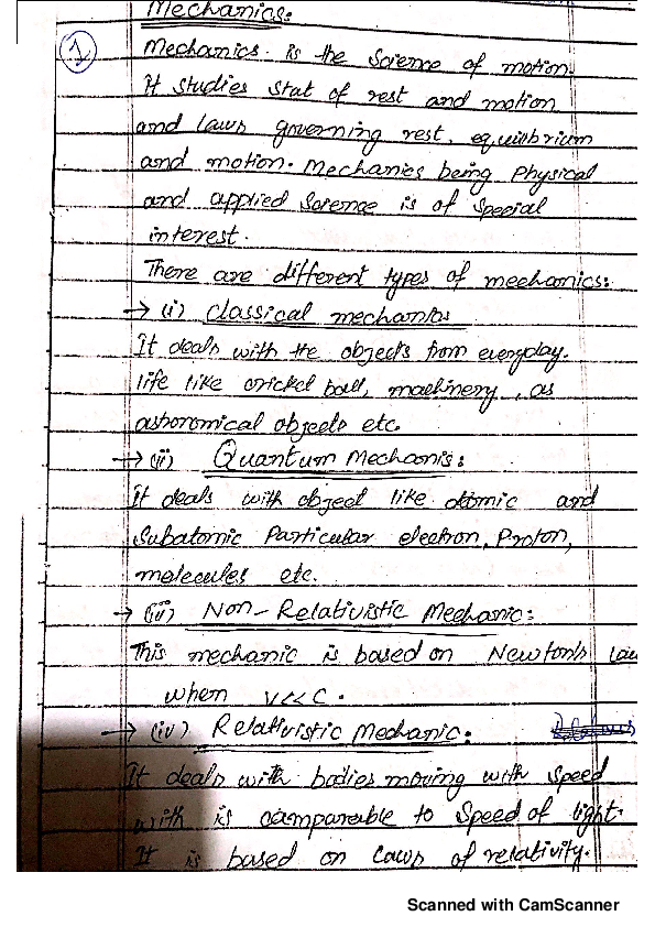 (PDF) Mechanics notes for the students introduction to basic terms in ...