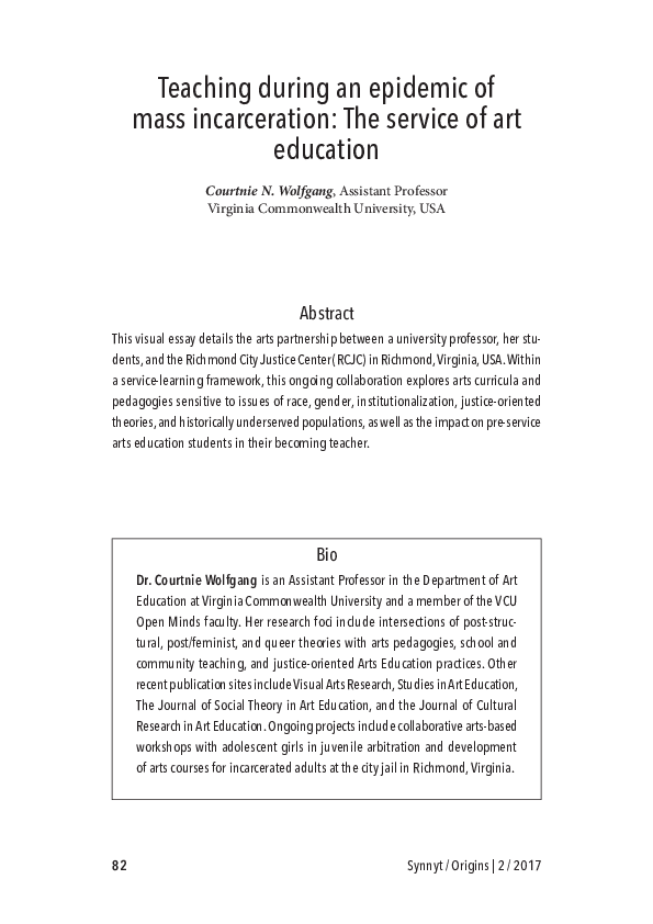 (PDF) Teaching during an epidemic of mass incarceration: The service of ...