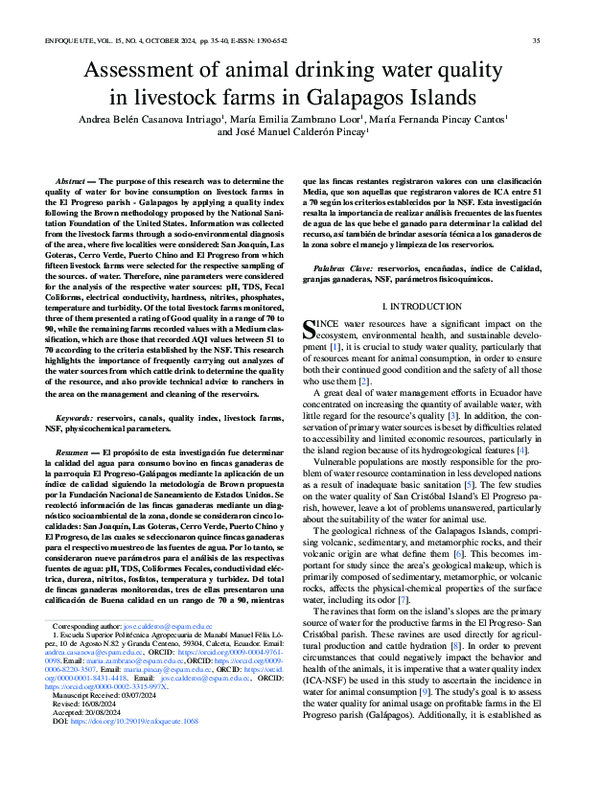 (PDF) Assessment of animal drinking water quality in livestock farms in ...