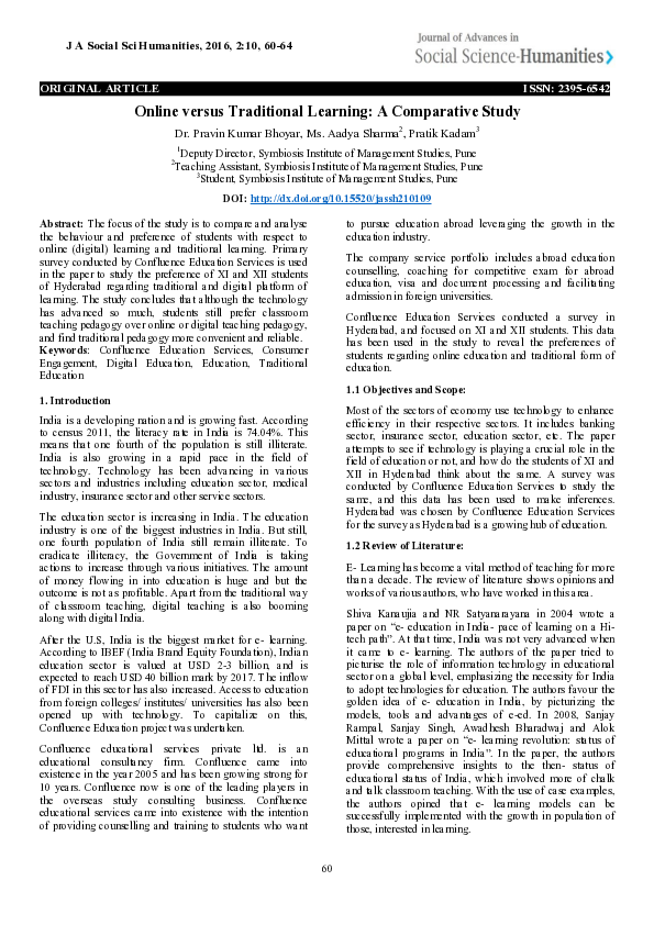 (PDF) A Comparative Study of Learning Styles between Online and ...