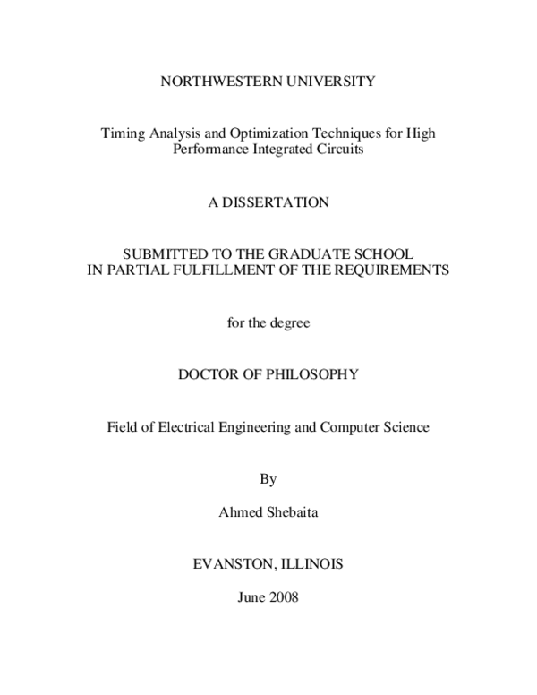 (PDF) Timing Analysis and Optimization Techniques for High Performance ...