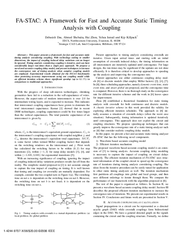 (PDF) FA-STAC: A Framework for Fast and Accurate Static Timing Analysis ...