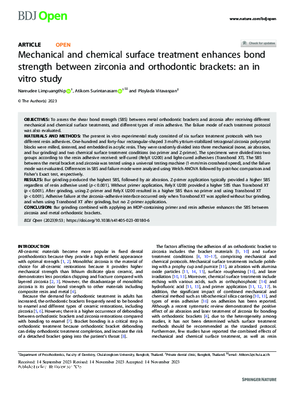(PDF) Mechanical and chemical surface treatment enhances bond strength ...